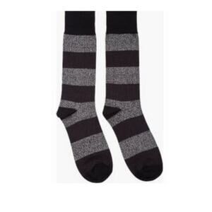 Marc By Marc Jacobs Men's Silver Striped 1-Pair Crew Socks Black One Size